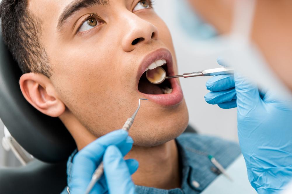man in dental chair in midtown