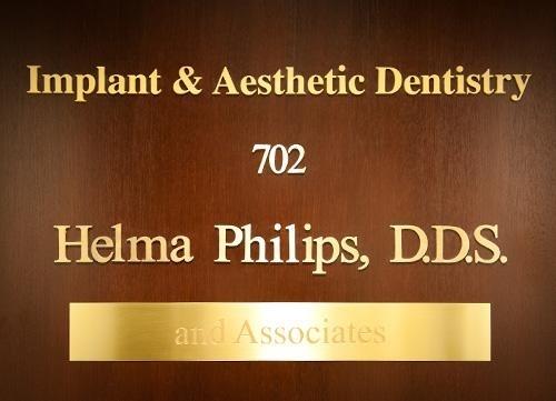 Front door sign for Helma Philips DDS in Midtown NYC