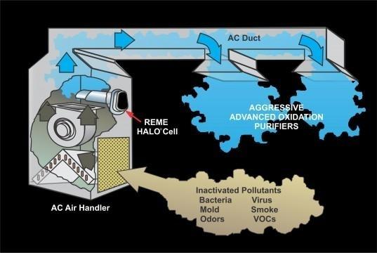 Diagram of the Reme Halo air filtration system